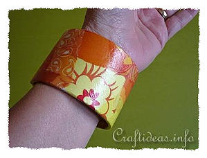 Recycling Craft - Bangle Decorated with Decopatch