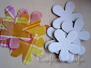 Recycling Craft - Cardboard and Fabric Flowers - 1
