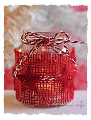 Recycling Craft - Tea Light Jar for Christmas 