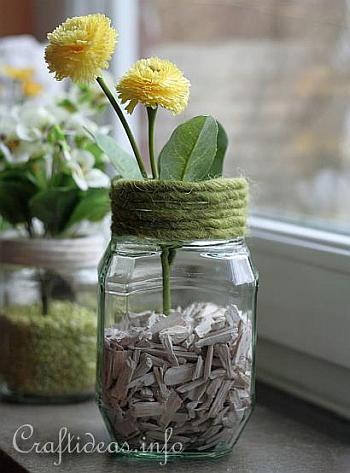 Recycling Craft for Spring - Jar Flower Vases 3