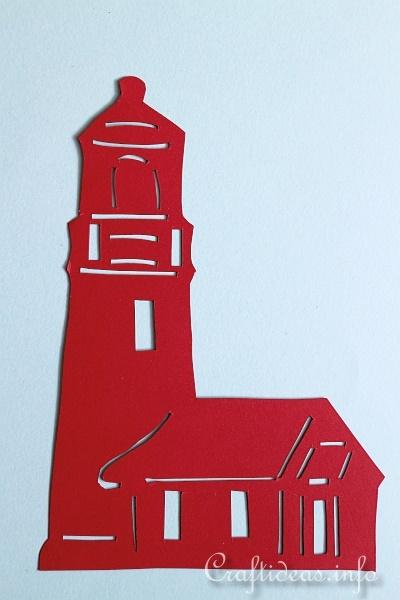 Silhouette Lighthouse Paper Window Decoration 2