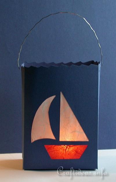 Summer Paper Craft - Sailboat Lantern