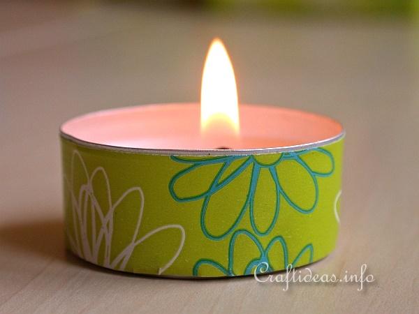 Tealight decorated with Wrapping Paper