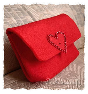 Textile Craft - Felt Red Clutch 