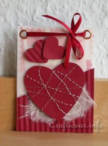 Valentine's Day ATC - Red Hearts Artist Trading Card 350