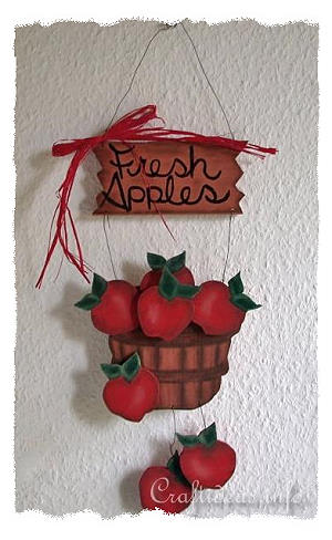 Wood Craft for Autumn - Kitchen Decoration - Wooden Apples Sign 