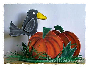 Wood Craft for Autumn - Wooden Crow Shelf Decoration 