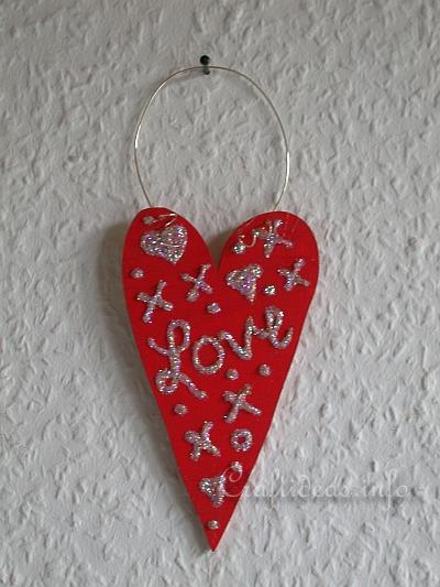 Wood Crafts for Valentine's Day - Red Wooden Heart
