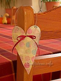 Wood Crafts for Valentine's Day - Wooden Heart with Scrapbook Paper