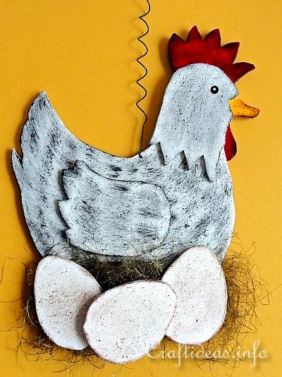Woodcrafting for Spring - Hen and Eggs Decoration 1