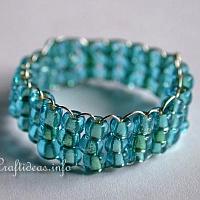 Blue Beaded Ring