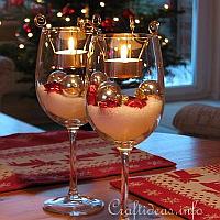 Christmas Table Decoration -Tealight Candle Glasses