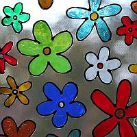 Colorful Window Cling Flowers