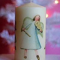 Decoupage Candle with Angels