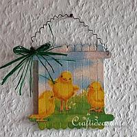 Easter Chick Craft Stick Picture