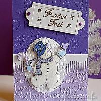 Embossed Snowman Christmas Card