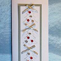 Embossed White Trees Christmas Card