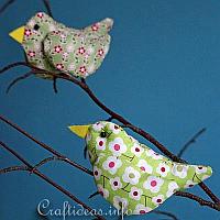 Fabric Birds Ornaments