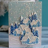 Fabric Christmas Card Winter Welcome
