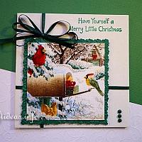 Fabric Christmas Card Winter Welcome 3