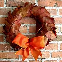 Fall Wreath with Beech Leaves