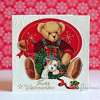 Gift Giving Bear Christmas Card