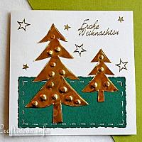 Gold Tree and Stars Greeting Card for the Holidays