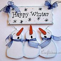 Happy Winter Snowmen Welcome Sign