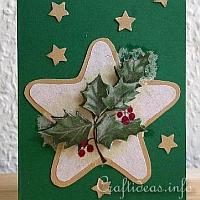 Holly and Star Greeting Card for the Holidays