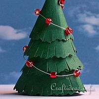 Paper Christmas Tree With Bead Garland