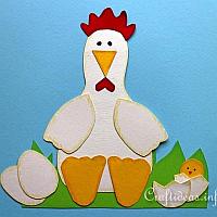Paper Hen and Chick Decoration