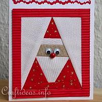 Patchwork Santa Greeting Card for the Holidays