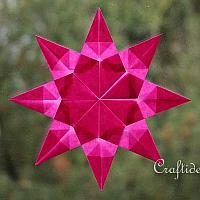 Pink Origami Folded Transparent Star