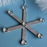 Popsicle Stick Sparkly Snowflake