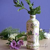 Recycled Olive Oil  Bottle Flower Vase