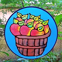 Silk Hoop Window Decoration - Apples in a Basket