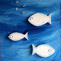 Summer Fish Painting Using Wooden Fish