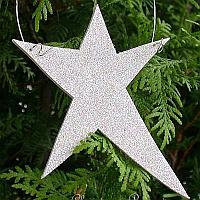 Wooden Glitter Star