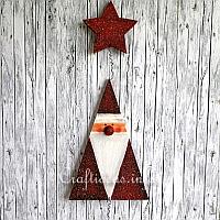 Wooden Santa Claus Garland with Star