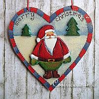 Wooden Santa Heart