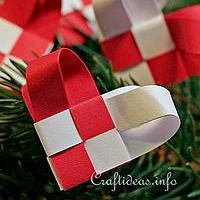 Woven Paper Christmas Hearts