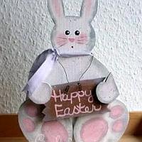 Cute White Easter Bunny Woodcraft