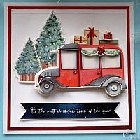 3-D Christmas Card with Delivery Truck 