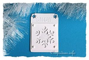 ATC Craft - Blue Artist Trading Card with Snowflake Motif 