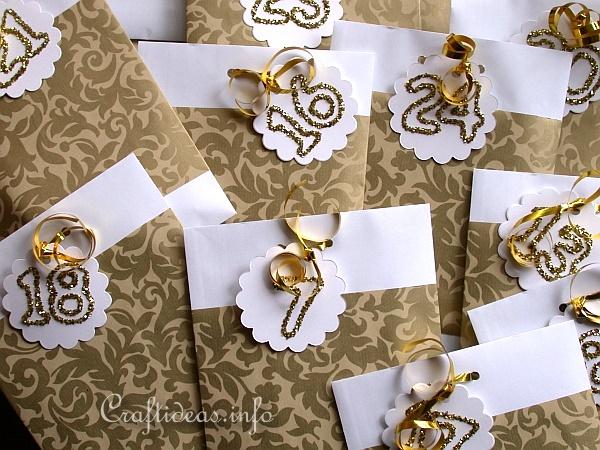 Advent Calendar - Gold Envelopes