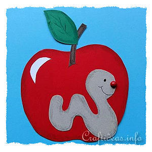 Apple and Worm Paper Piecing Project for Kids 