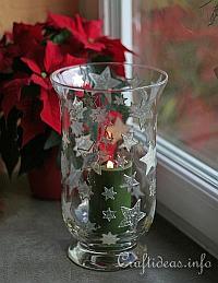 Basic Christmas Craft Ideas - Candle Glass with Window Cling Stars