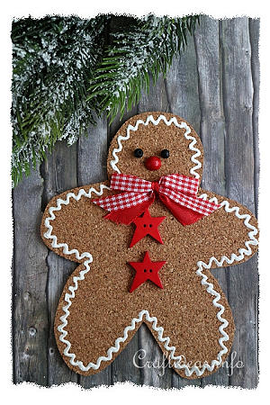 Basic Christmas Craft Ideas - Cork Gingerbread Man Ornament