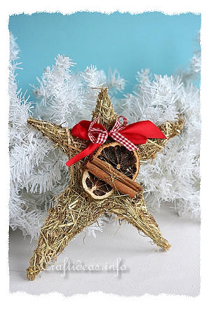 Basic Christmas Craft Ideas - Star Decoration Using Hay 
