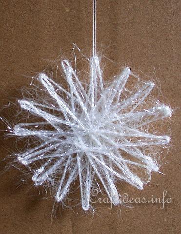 Basic Christmas Craft Ideas - Yarn Snow Crystal Ornament